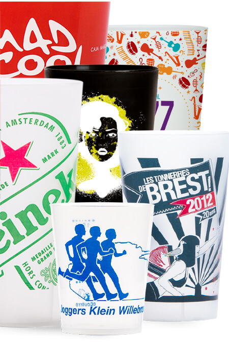 Negozio di bicchieri in plastica rigida personalizzati