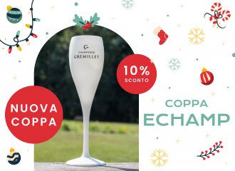 Brindiamo a un Natale più sostenibile con il nuovo EChamp in coppa riutilizzabile!